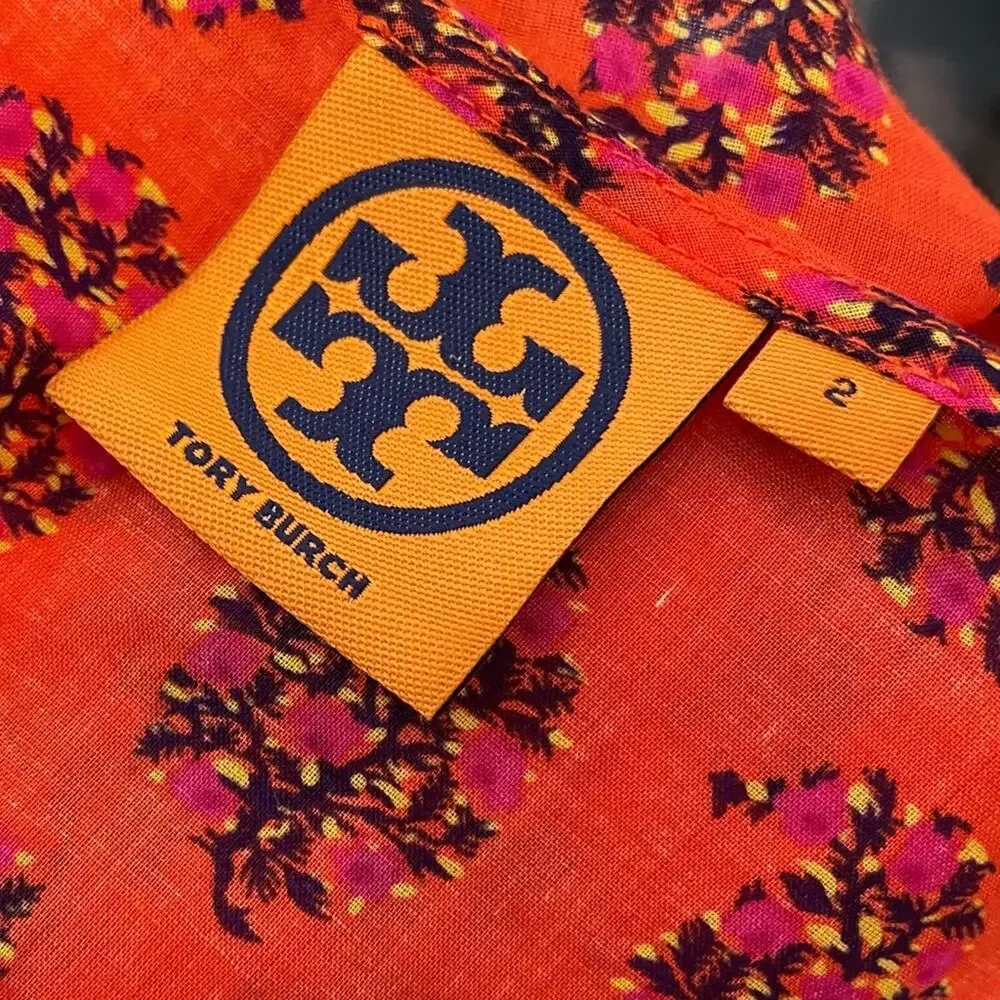 Tory Burch Evelina Tunic Floral Print Blouse Women’s Sz 2
